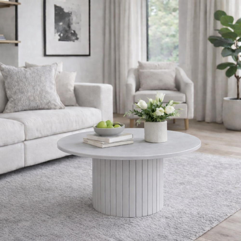 Stolik kawowy biały z kamienia Bianco Milano