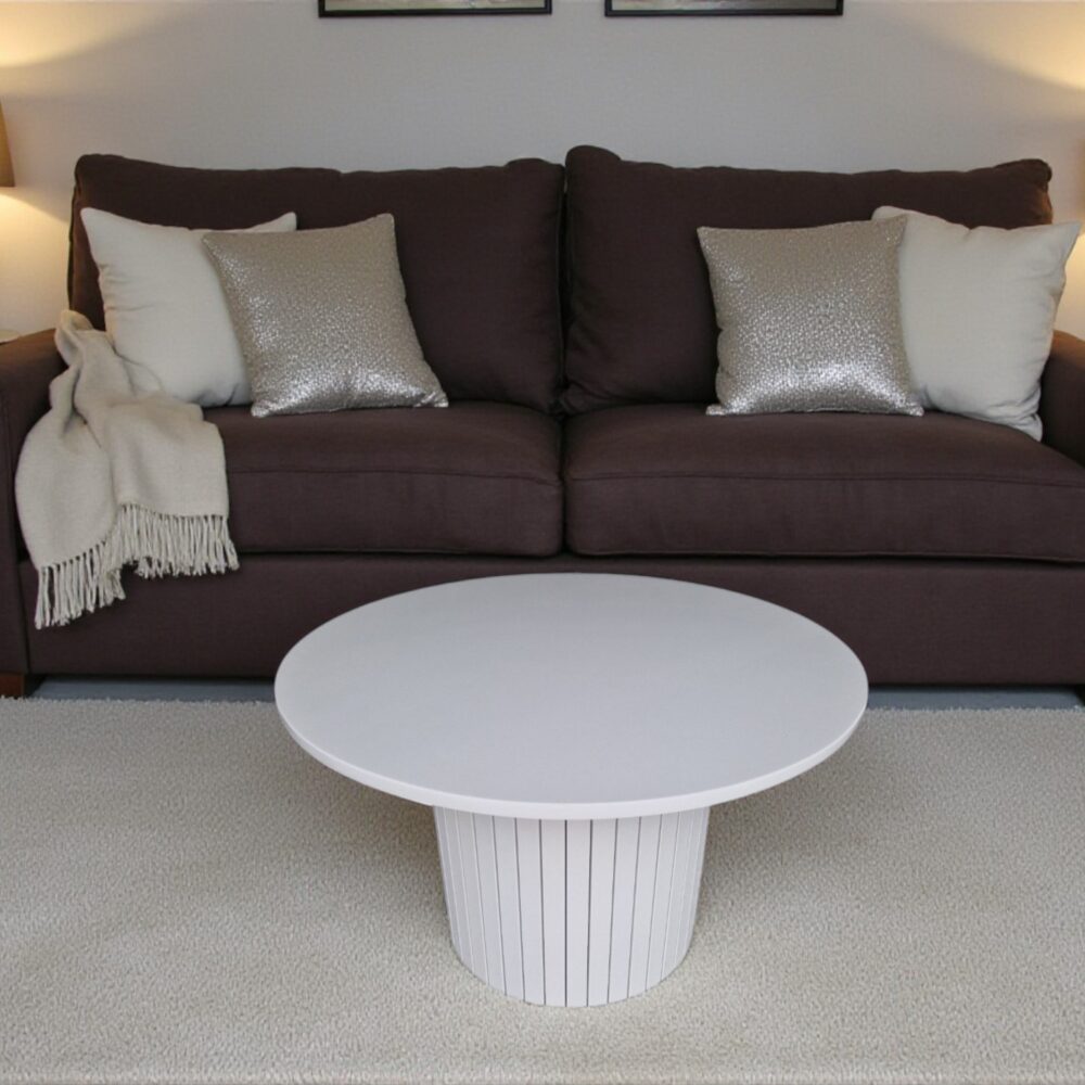 Stolik kawowy biały z kamienia Bianco Milano