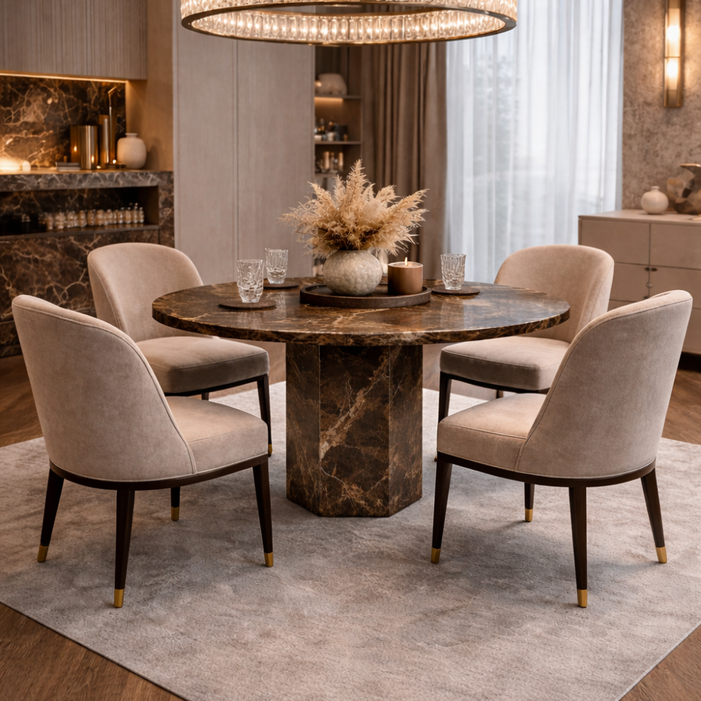 Stół z brązowego marmuru