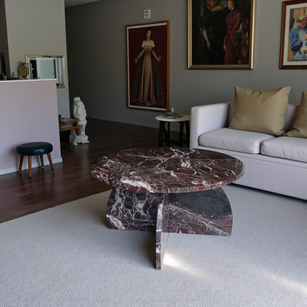 Stolik Rosso Levanto z zaokrągloną podstawą