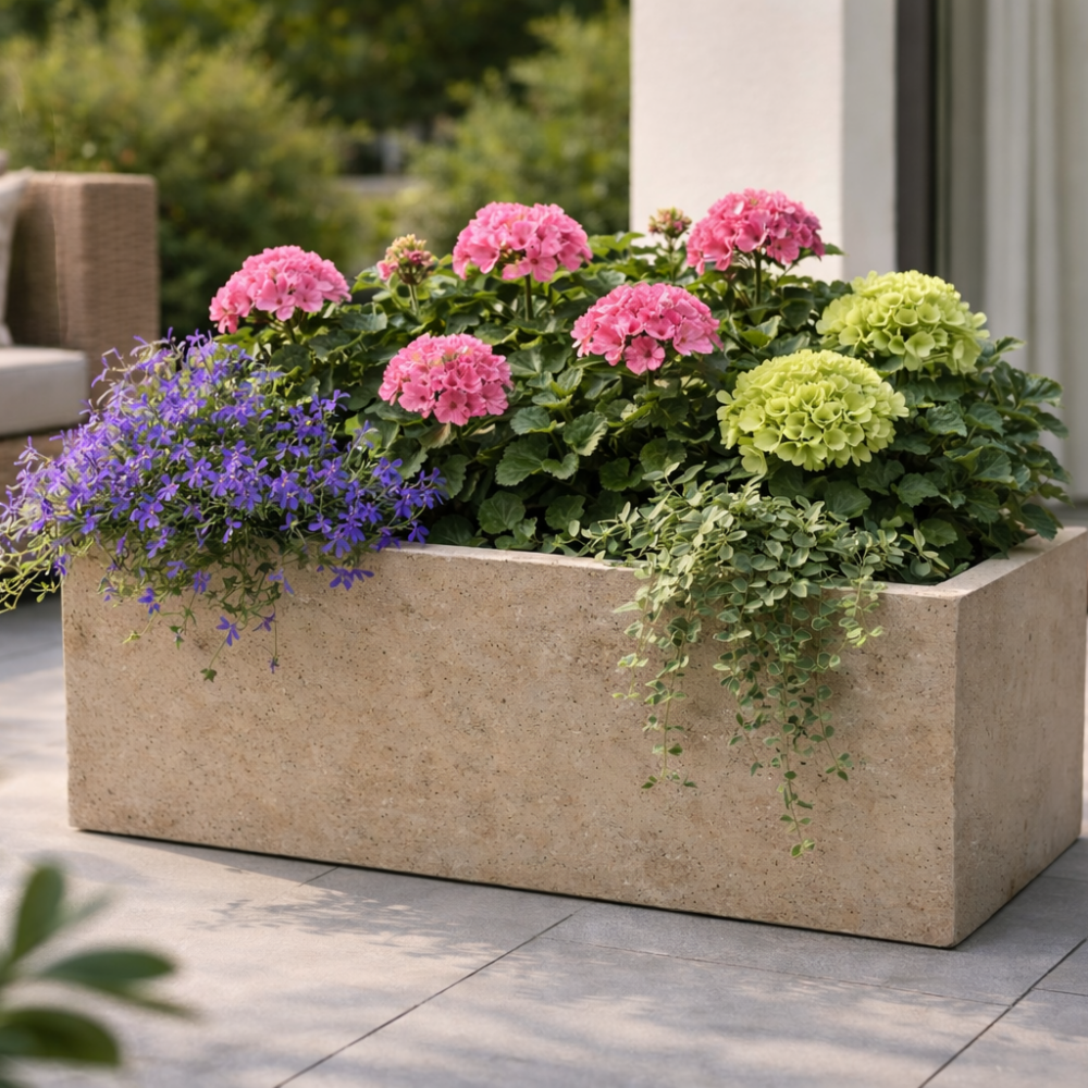 Donica balkonowa z kamienia naturalnego