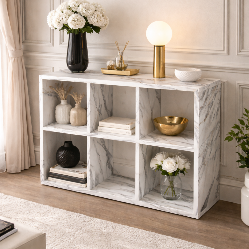 Regał na książki z marmuru