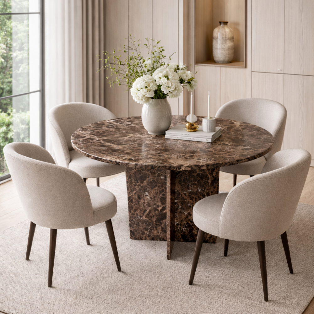 Stół z brązowego marmuru