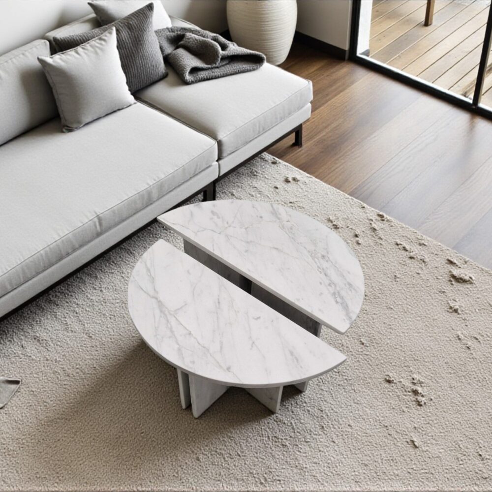 Stolik kawowy z marmuru Calacatta