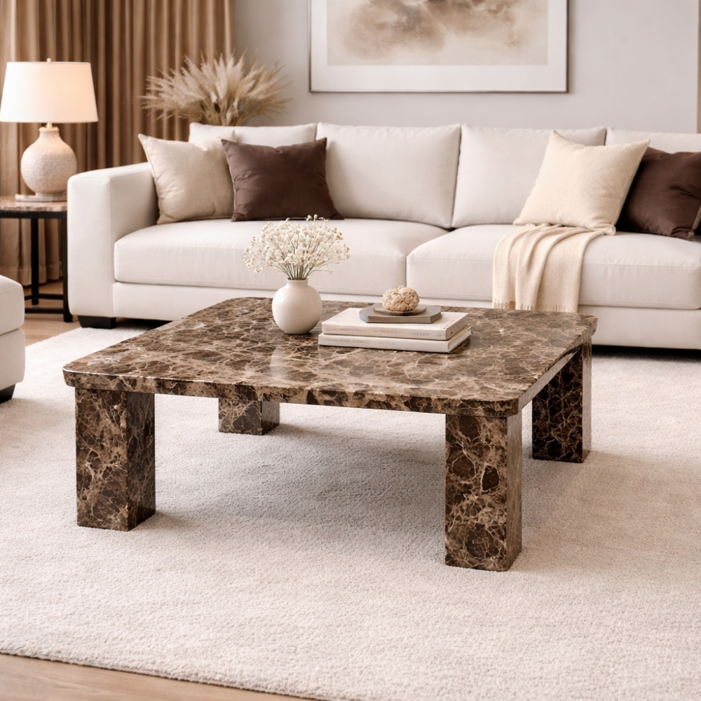 Stolik Emperador Dark brązowy marmur