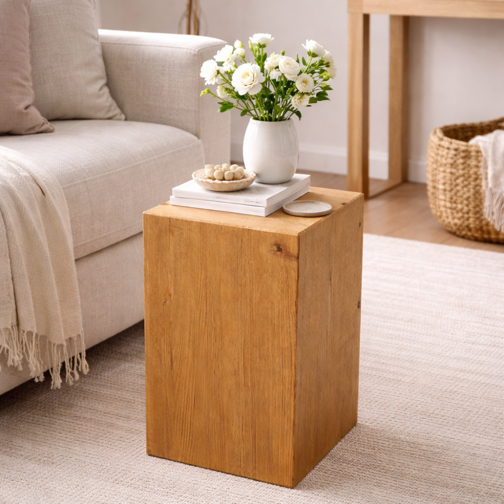 Stolik pomocniczy z drewna dębowego