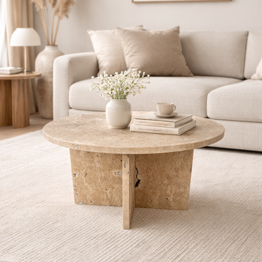 Beżowy stolik kawowy