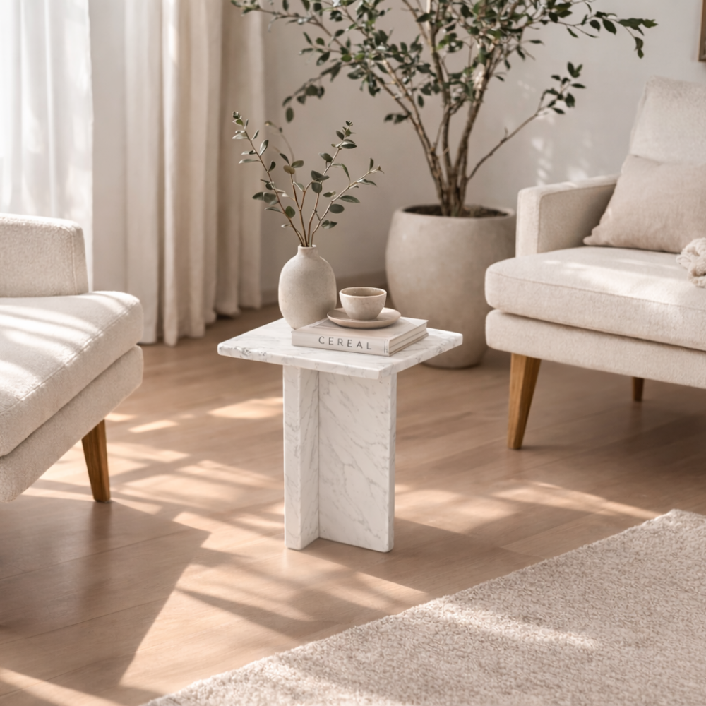 Mały stolik pomocniczy biały