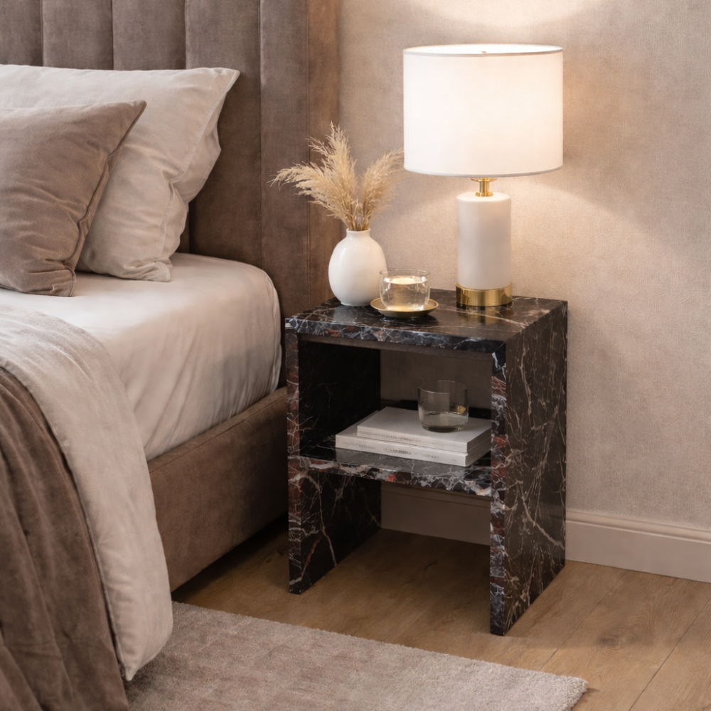 Szafka nocna do sypialni z marmuru Rosso Levanto