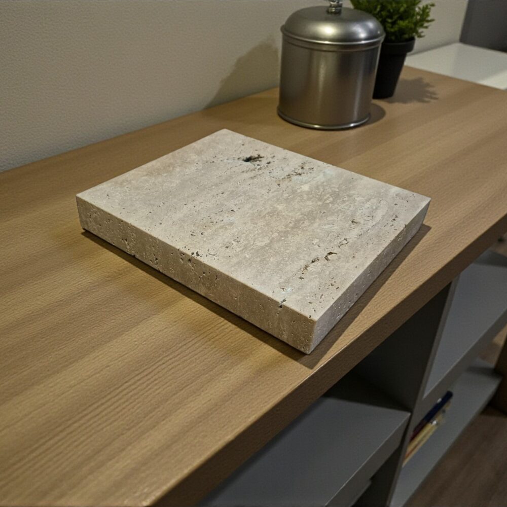 Podstawka z kamienia naturalnego trawertynu