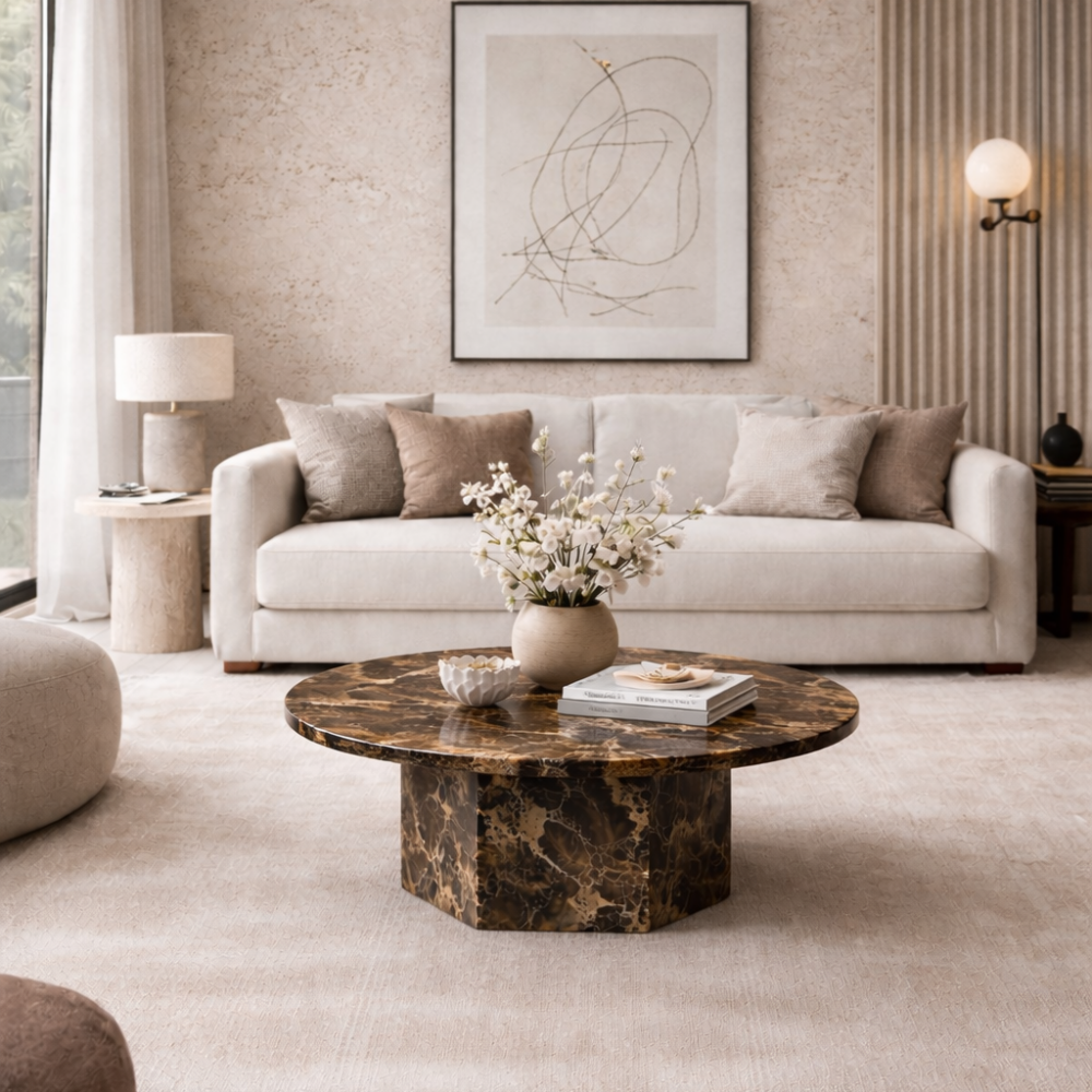 Stolik kawowy z Emperador Dark