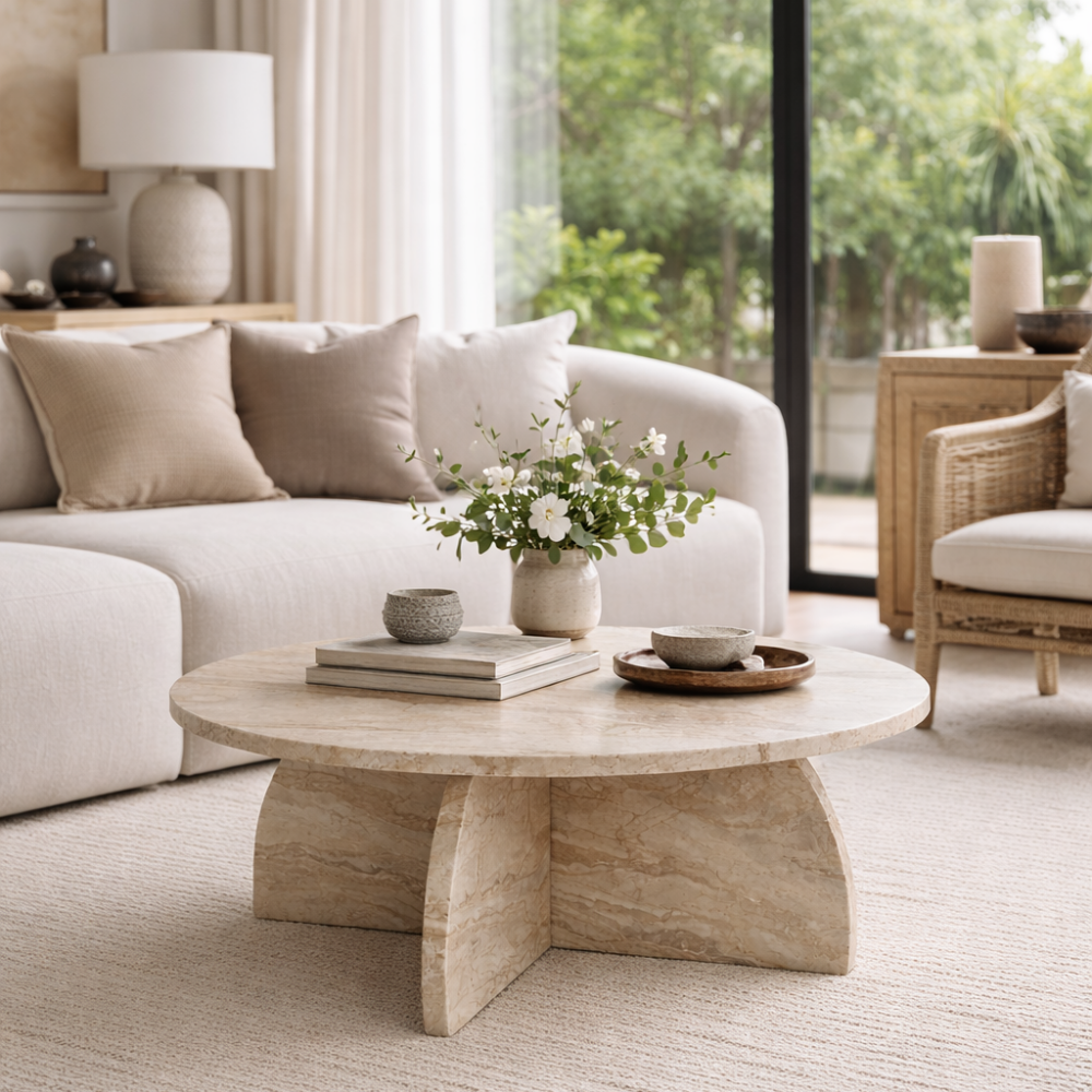 Stolik kawowy kremowy