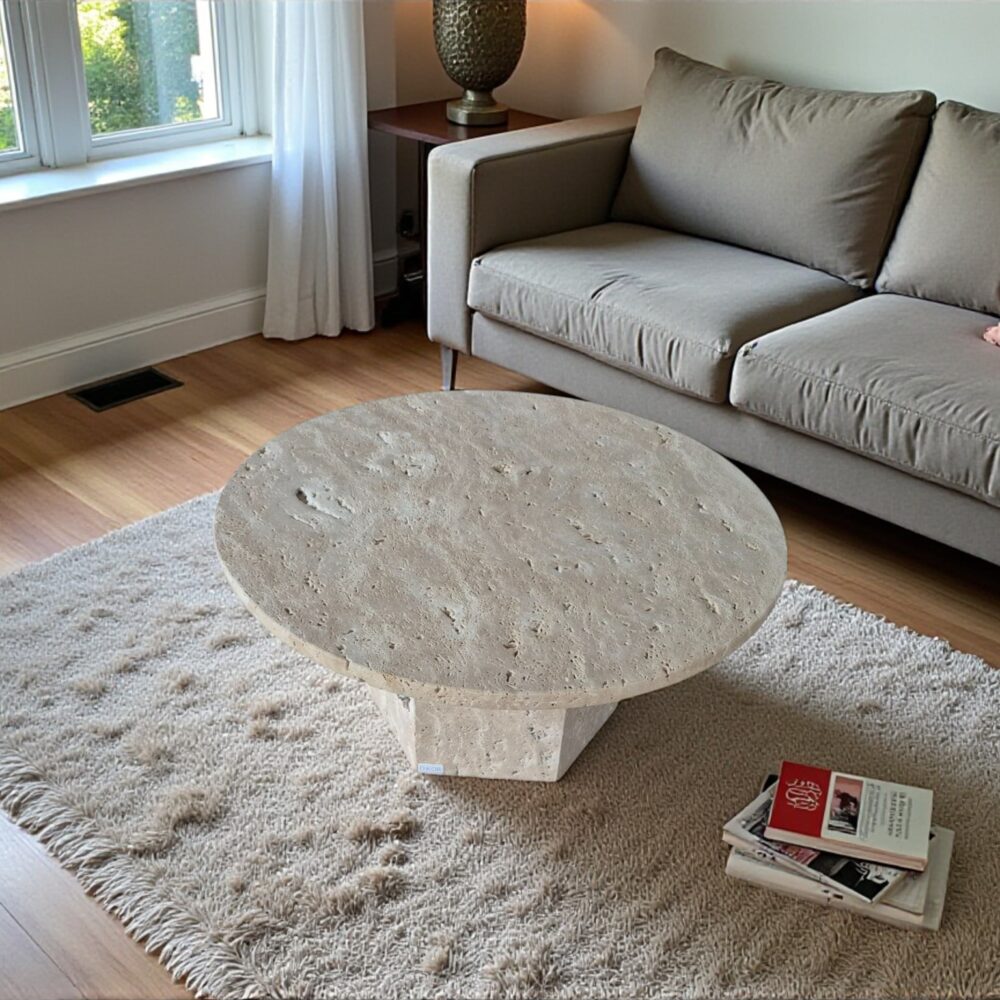 Niski stolik kawowy z trawertynu