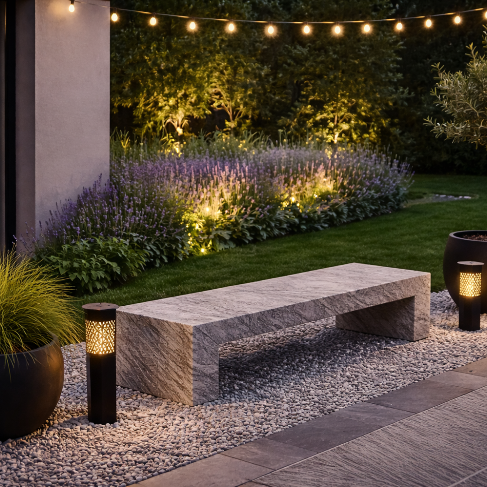 Ławka ogrodowa z granitu