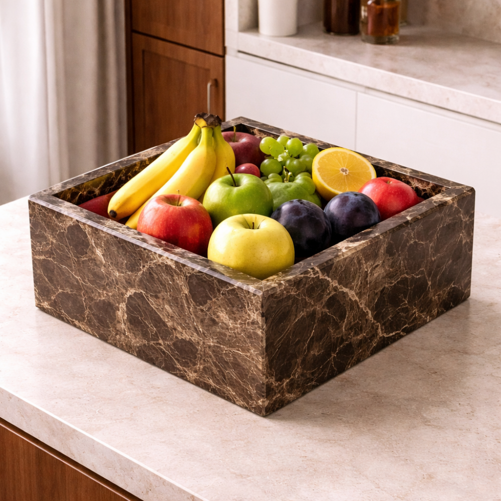 Pojemnik na owoce z marmuru
